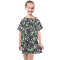 Man Butterfly Drawing Motif Pattern Kids  One Piece Chiffon Dress