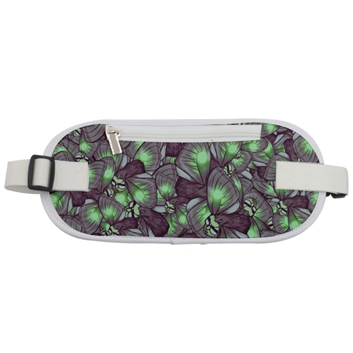 Man Butterfly Drawing Motif Pattern Rounded Waist Pouch