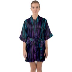 Background Half Sleeve Satin Kimono  by nateshop