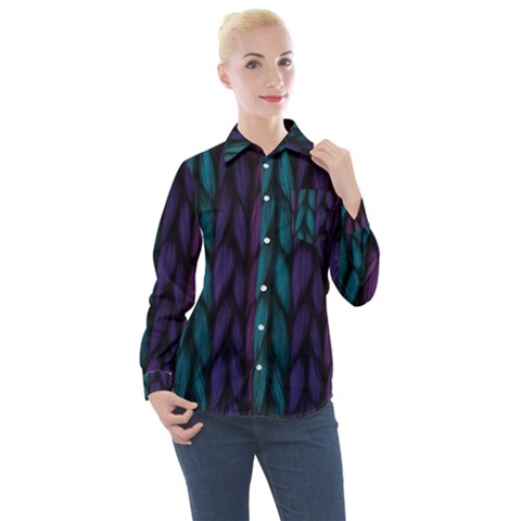 Background Women s Long Sleeve Pocket Shirt by nateshop