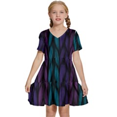 Background Kids  Short Sleeve Tiered Mini Dress by nateshop