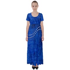 Background-jeans  High Waist Short Sleeve Maxi Dress