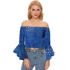 Background-jeans  Off Shoulder Flutter Bell Sleeve Top by nateshop