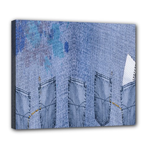 Background-jeans Deluxe Canvas 24  X 20  (stretched) by nateshop