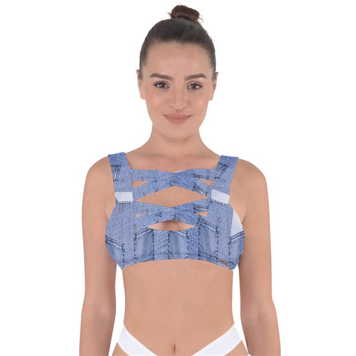 Background-jeans Bandaged Up Bikini Top