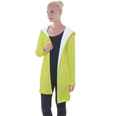 Background-texture-yellow Longline Hooded Cardigan