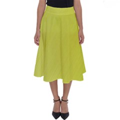 Background-texture-yellow Perfect Length Midi Skirt