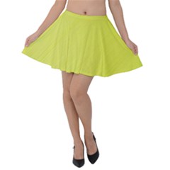 Background-texture-yellow Velvet Skater Skirt by nateshop