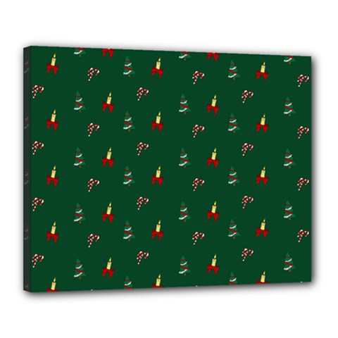 Christmas Background Green Pattern Canvas 20  X 16  (stretched) by Ravend