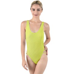 Background-texture-yellow High Leg Strappy Swimsuit by nateshop