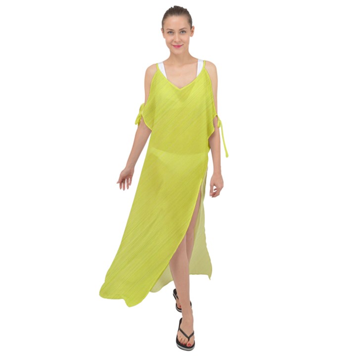 Background-texture-yellow Maxi Chiffon Cover Up Dress