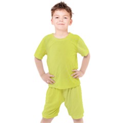 Background-texture-yellow Kids  Tee And Shorts Set by nateshop