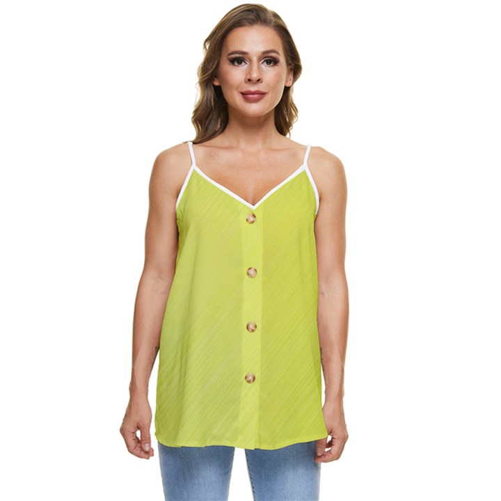 Background-texture-yellow Casual Spaghetti Strap Chiffon Top