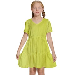 Background-texture-yellow Kids  Short Sleeve Tiered Mini Dress by nateshop