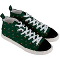 Christmas Background Green Pattern Men s Mid-Top Canvas Sneakers View3