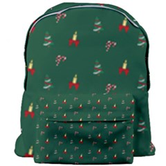 Christmas Background Green Pattern Giant Full Print Backpack by Ravend