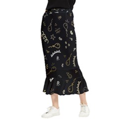 Background Graphic Beautiful Maxi Fishtail Chiffon Skirt by Ravend