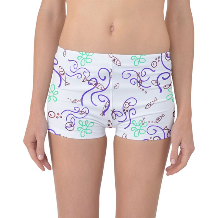 Background Pattern Wallpaper Fish Reversible Boyleg Bikini Bottoms