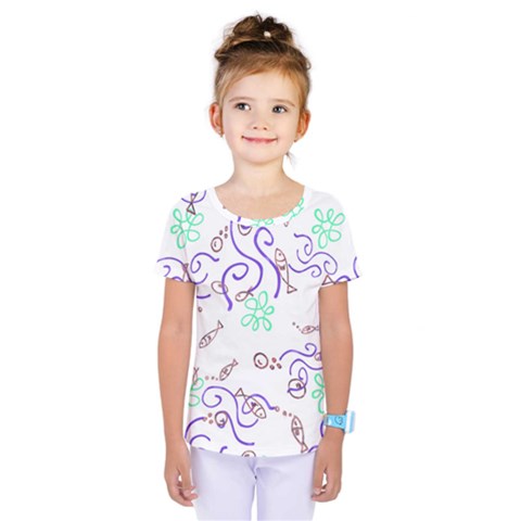 Background Pattern Wallpaper Fish Kids  One Piece Tee by Ravend