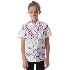 Background Pattern Wallpaper Fish Kids  Short Sleeve Shirt