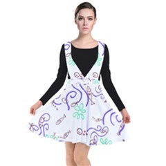 Background Pattern Wallpaper Fish Plunge Pinafore Dress