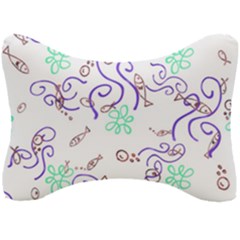 Background Pattern Wallpaper Fish Seat Head Rest Cushion by Ravend