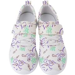 Background Pattern Wallpaper Fish Men s Velcro Strap Shoes