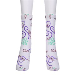 Background Pattern Wallpaper Fish Crew Socks by Ravend