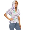 Background Pattern Wallpaper Fish Lightweight Drawstring Hooded Top View3