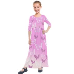 Background Pattern Texture Design Kids  Quarter Sleeve Maxi Dress by Ravend