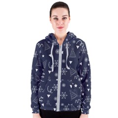 Tree Christmas Xmas Snow Women s Zipper Hoodie by Ravend