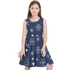 Tree Christmas Xmas Snow Kids  Skater Dress by Ravend