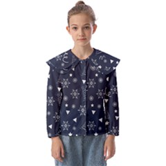 Tree Christmas Xmas Snow Kids  Peter Pan Collar Blouse by Ravend