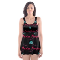 Doodle Lettering Background Skater Dress Swimsuit by Ravend