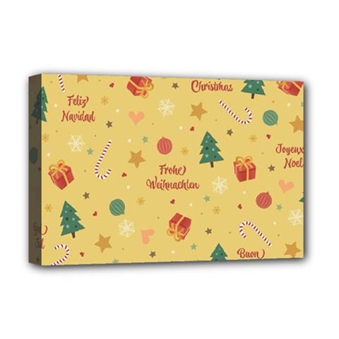 Christmas Treecandy Cane Snowflake Deluxe Canvas 18  X 12  (stretched) by Ravend