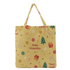 Christmas Treecandy Cane Snowflake Grocery Tote Bag by Ravend