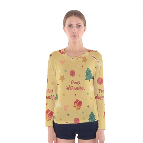 Christmas Treecandy Cane Snowflake Women s Long Sleeve Tee by Ravend