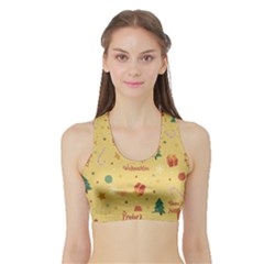 Christmas Treecandy Cane Snowflake Sports Bra With Border by Ravend