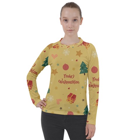 Christmas Treecandy Cane Snowflake Women s Pique Long Sleeve Tee by Ravend