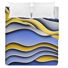 Background Abstract Wave Colorful Duvet Cover Double Side (queen Size) by Ravend