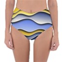 Background Abstract Wave Colorful Reversible High-Waist Bikini Bottoms View3