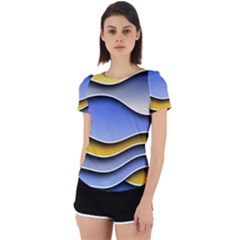 Background Abstract Wave Colorful Back Cut Out Sport Tee by Ravend