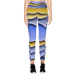 Background Abstract Wave Colorful Pocket Leggings  by Ravend