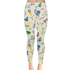 Pattern School Bag Pencil Triangle Leggings  by Ravend