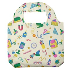 Pattern School Bag Pencil Triangle Premium Foldable Grocery Recycle Bag by Ravend