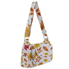 Watercolor-autumn-leaves-pattern-vector Multipack Bag by nateshop