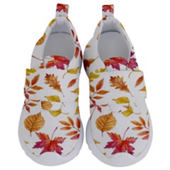 Watercolor-autumn-leaves-pattern-vector Kids  Velcro No Lace Shoes by nateshop