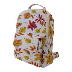 Watercolor-autumn-leaves-pattern-vector Flap Pocket Backpack (large) by nateshop