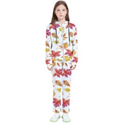 Watercolor-autumn-leaves-pattern-vector Kids  Tracksuit by nateshop