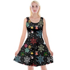 Christmas Thanksgiving Pattern Reversible Velvet Sleeveless Dress by Ravend